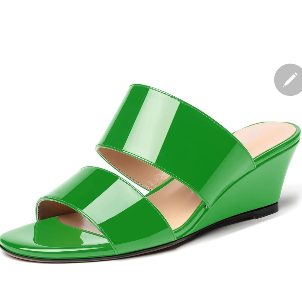 Wayderns Open Toe Slip on Wedge Sandals Sz 10.5